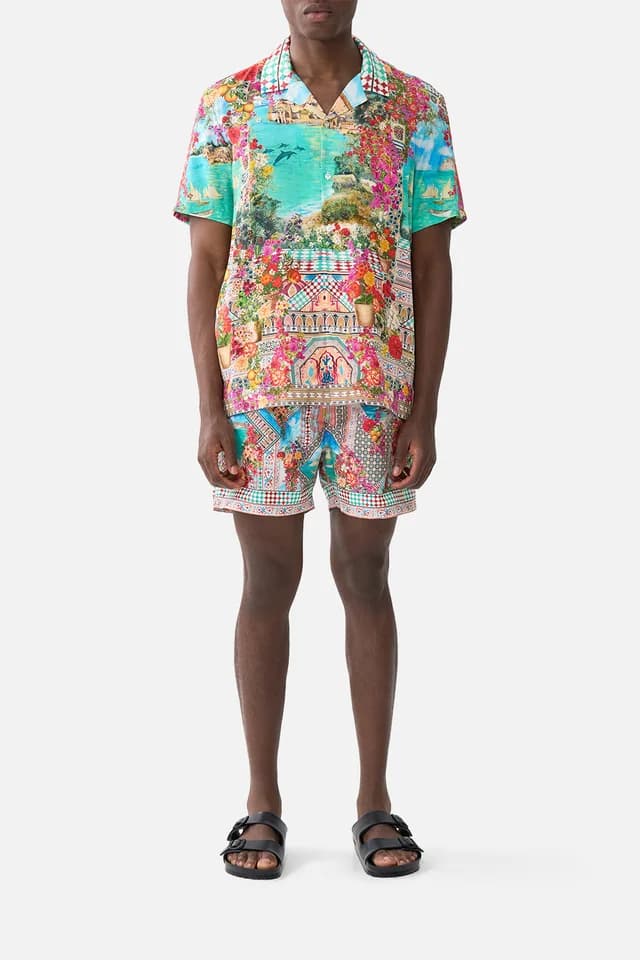 Camilla eBoutique SHORT SLEEVE CAMP COLLARED SHIRT MEET ME IN MALLORCA, image 1 of 1 from CAMILLA