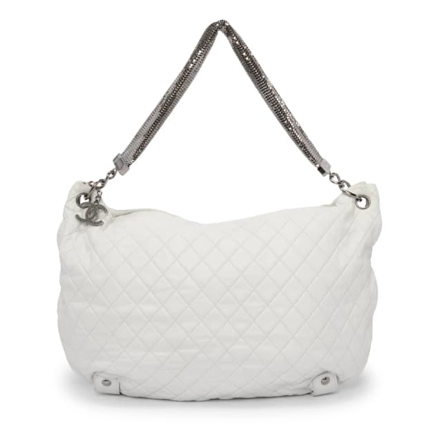 Chanel Quilted Lambskin Large Chain Mail Hobo Bag in White Lambskin from Blue Spinach, photo 1 of 1