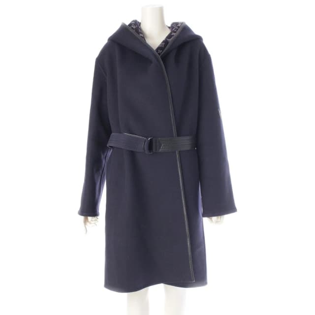 Louis Vuitton Wool Silk Monogram Wrap Footed Coat FF Navy 38 in Navy Silk from The Reluxe, photo 1 of 1