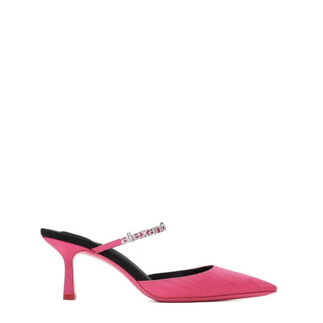 Alexander Wang Delphine 65 Logo Strap Mule, Pink, image 1 of 1 from Cultstatus