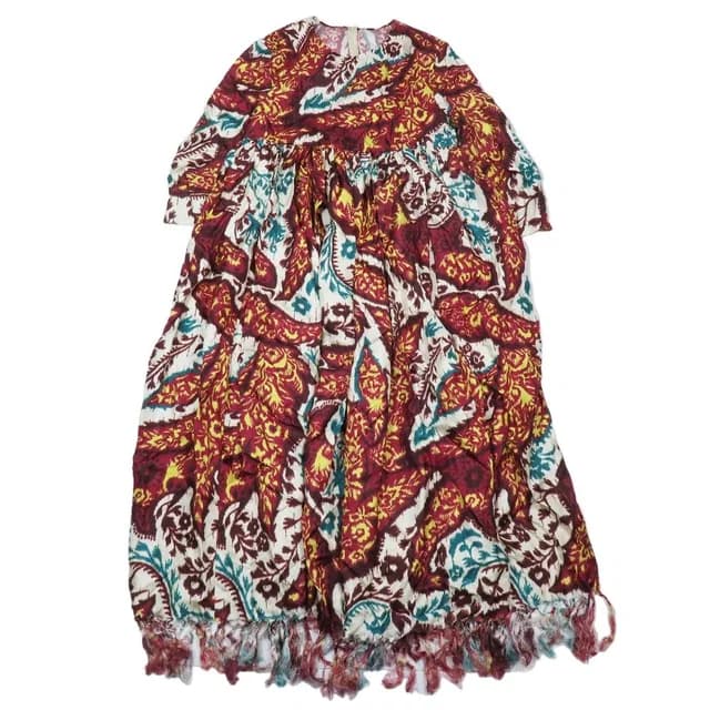 Dior 3/4 Sleeve Dress Flare Skirt Long Length Tassel All Over Pattern Silk 38 in Silk from The Reluxe, photo 1 of 1