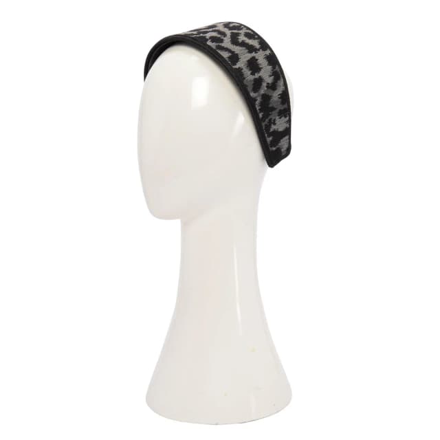 Dior Embroidered Canvas Leopard Headband in Grey Canvas from Blue Spinach, photo 1 of 1