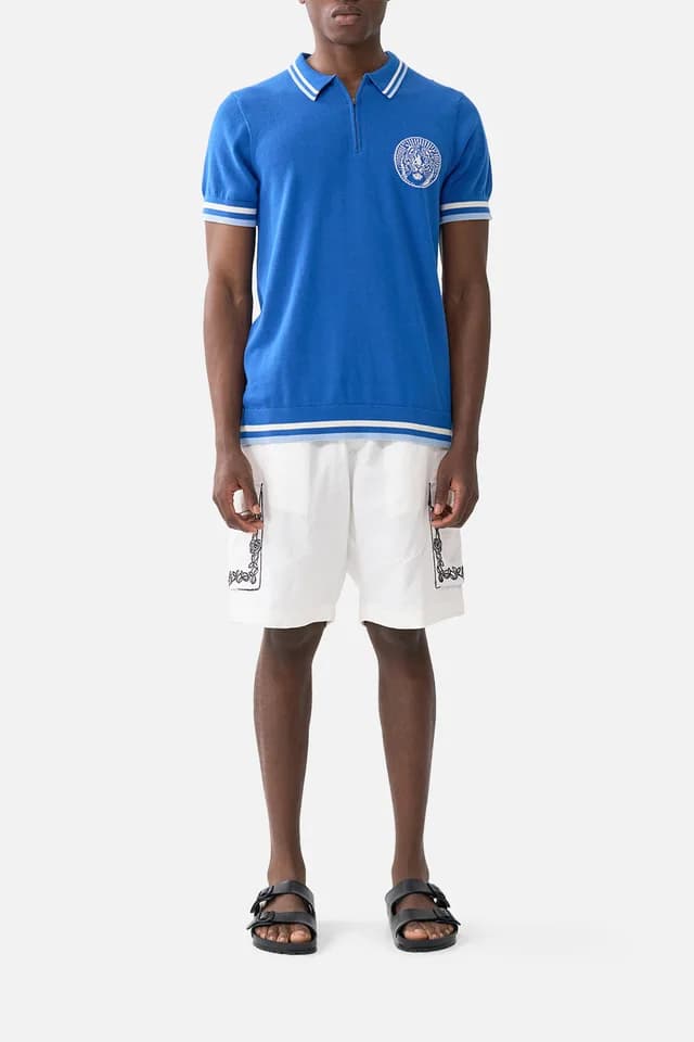 Camilla eBoutique SHORT SLEEVE QUARTER ZIP KNIT POLO SHIRT DE NADA GRANADA, image 1 of 1 from CAMILLA