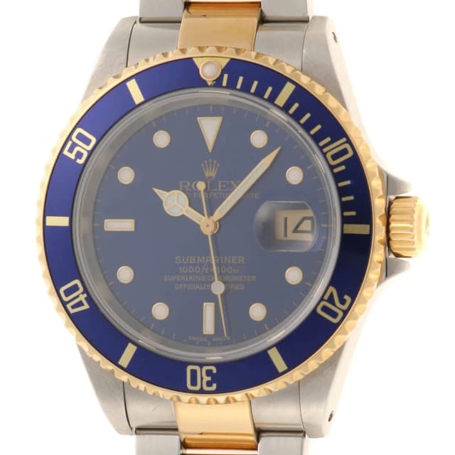 Rolex Submariner Watch 18k Yellow Gold 18k Blue Automatic in Blue from The Reluxe, photo 1 of 1