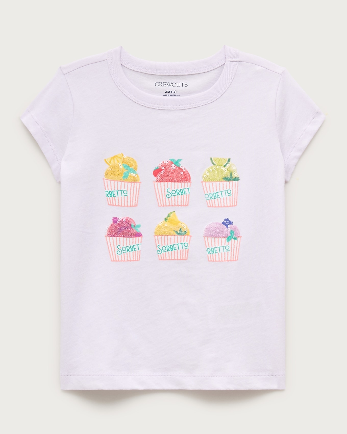 J.Crew Girls' short-sleeve sorbetto graphic T-shirt with sequins in FRUITY RAINBOW MULTI, image 1 of 1 from J.Crew (US)