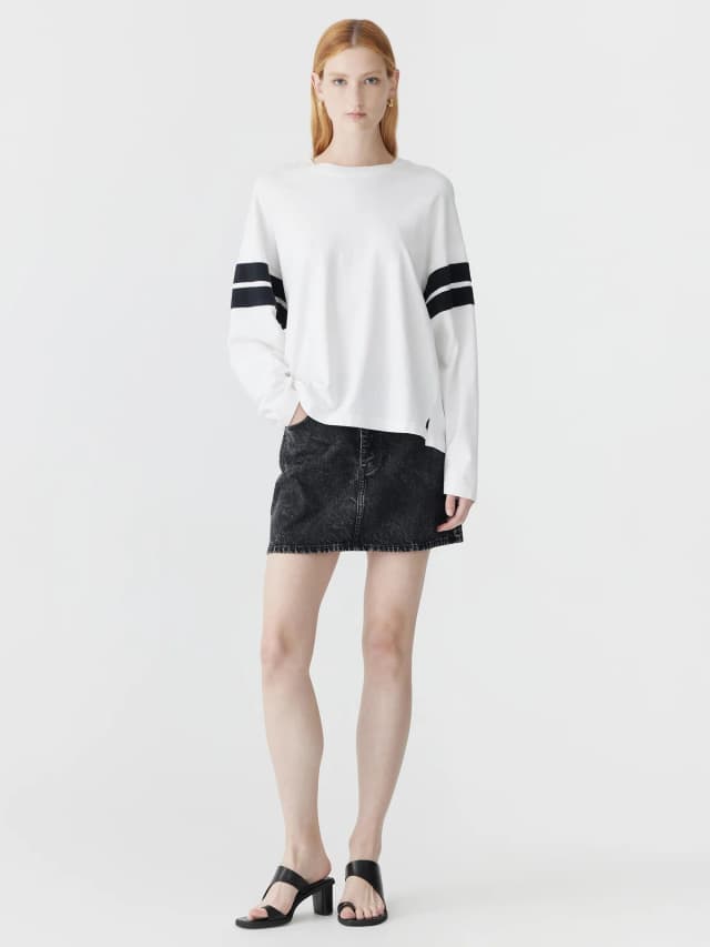 Bassike Motley Denim Mini Skirt, image 1 of 1 from bassike