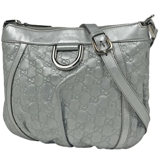 Gucci Shoulder Bag Guccissima Abbey Leather Silver in Silver Leather from The Reluxe, photo 1 of 1