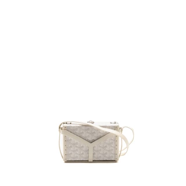 Goyard Minaudiere Trunk Bag Goyardine Canvas/Leather White SHW in White Canvas from EMIER, photo 1 of 1