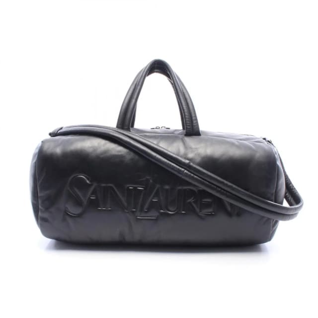 Saint Laurent Boston Bag Wide Logo Puffer Black Leather in Black Leather from The Reluxe, photo 1 of 1