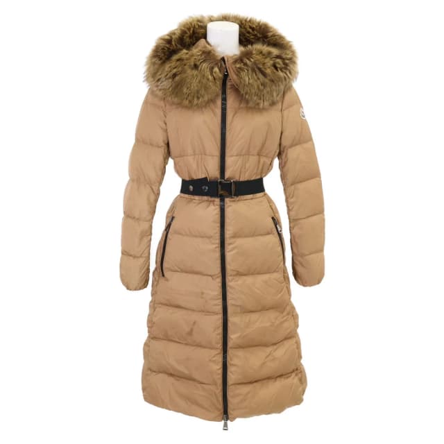Moncler Boucage Bocajo Belted Faux Fur Hoodie Down in Nylon from The Reluxe, photo 1 of 1