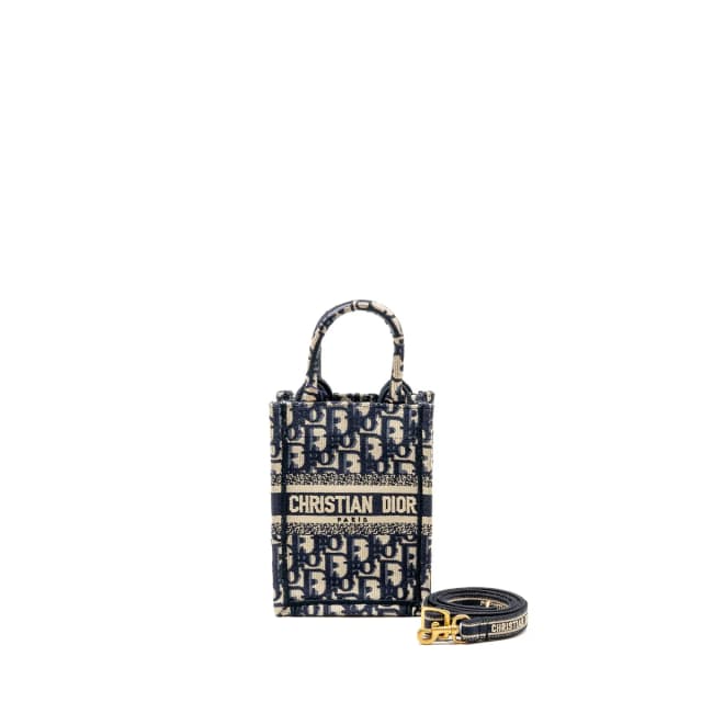 Dior Mini Book Tote in Navy Canvas from EMIER, photo 1 of 1