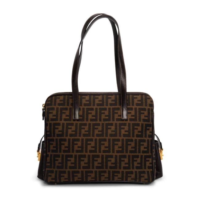 Fendi Zucca Double Zip Tote in Tobacco from Blue Spinach, photo 1 of 1
