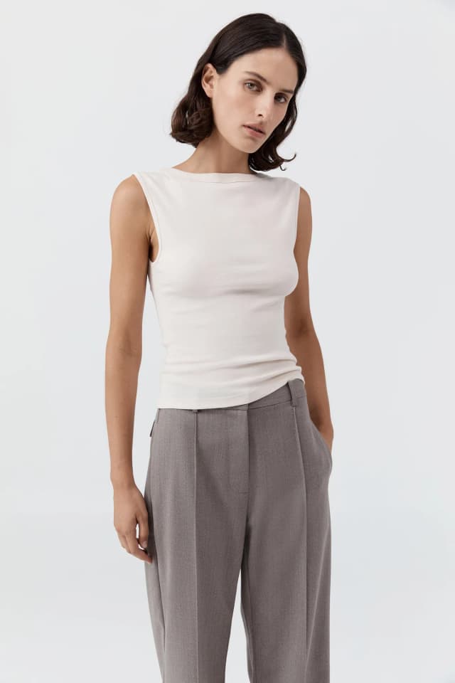 St Agni Organic Cotton Ballerina Top - Shell Pink, image 1 of 1 from St. Agni