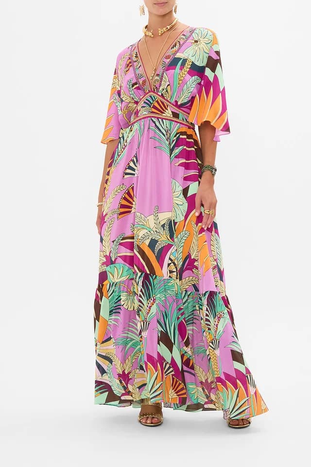 Camilla eBoutique WAISTED DRESS WITH HEM RUFFLE GIZA GODDESS, image 1 of 1 from CAMILLA