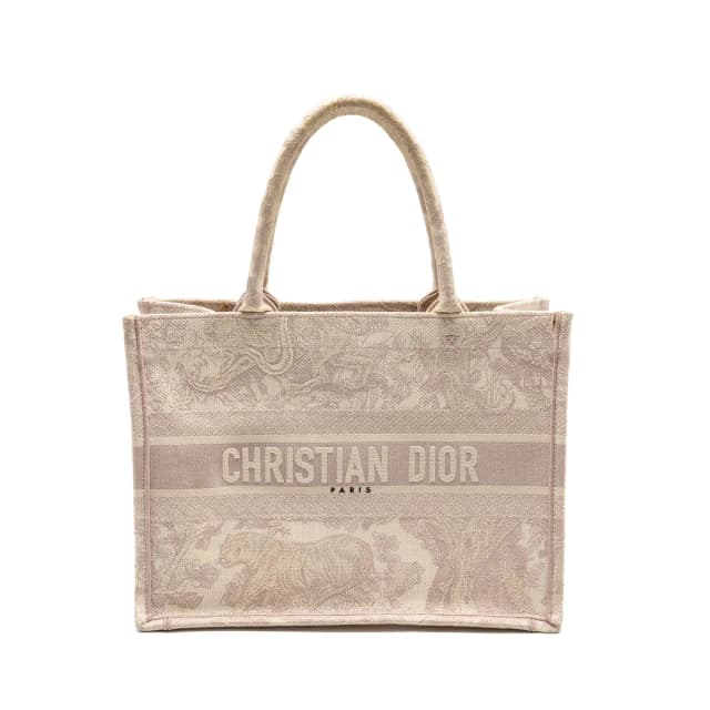 Dior Medium Book Tote Pink Toile de Jouy Embroidery in Pink Canvas from EMIER, photo 1 of 1