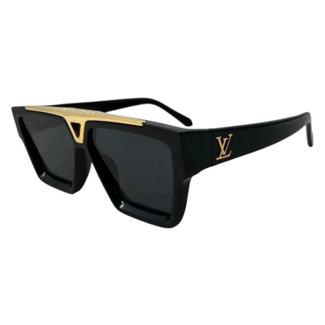 Sunglasses 1. Evidence LV Logo Black Gold Eyewear in Black from The Reluxe, photo 1 of 1