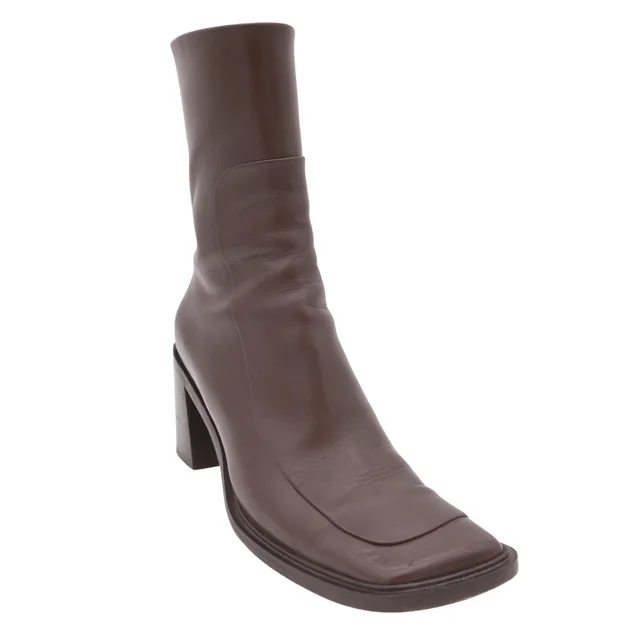 The Row Brown Leather Ankle Boots in Brown Leather from Clotheshorse Anonymous, photo 1 of 1