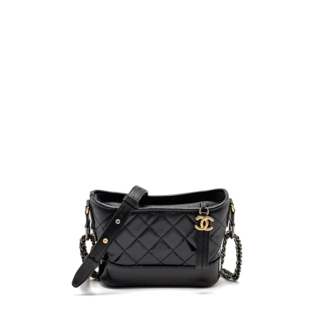 Chanel Small Gabrielle Hobo Bag Goatskin/Patent Black Multicolour Hardware in Black Goatskin from EMIER, photo 1 of 1