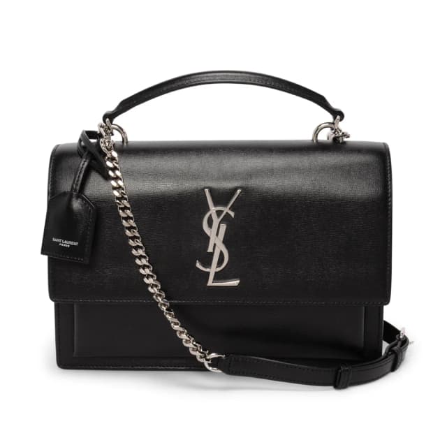Saint Laurent Medium Sunset Top Handle Bag in Black Calfskin from Blue Spinach, photo 1 of 1