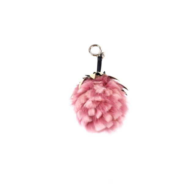 Fendi Mink/Leather Pineapple Bag Charm in Pink Leather from The Purse Affair, photo 1 of 1