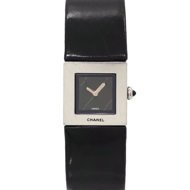 Chanel Quilted Vintage Watch Black Quartz in Black Leather from The Reluxe, photo 1 of 1