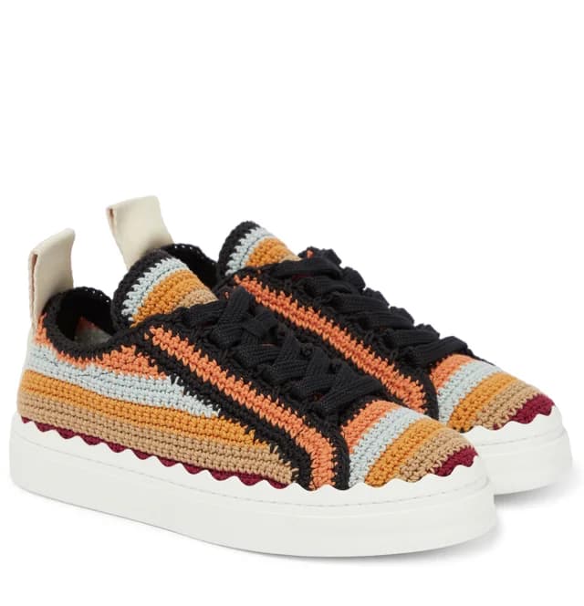 Chloé Lauren Crochet Sneakers, Multi, image 1 of 1 from Cultstatus