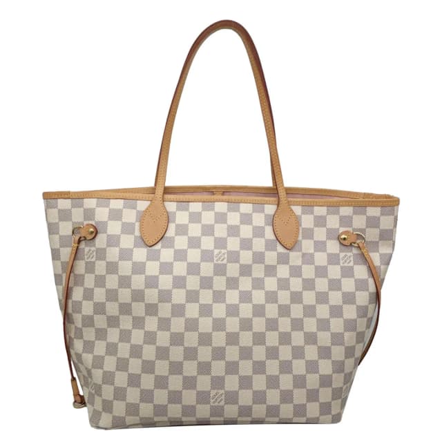 Louis Vuitton Neverfull MM Damier Azur Tote Bag White in White Canvas from Dallas Designer Handbags, photo 1 of 1
