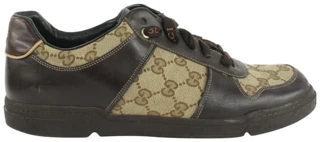 Gucci Men's 9 US Brown Monogram GG Signature Lace Low Sneakers in Brown from Bagriculture, photo 1 of 1