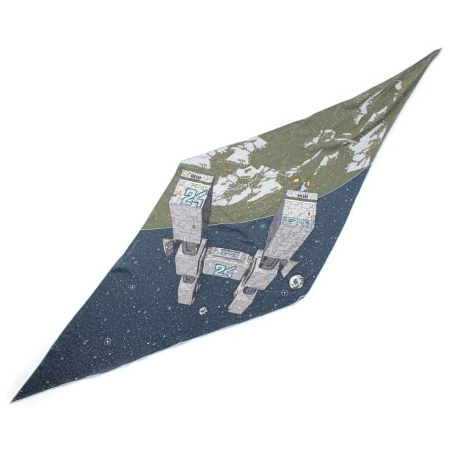 Hermès Losange Cashmere Silk Odyssey Spaceship Diamond Large Shawl Navy in Navy Silk from The Reluxe, photo 1 of 1