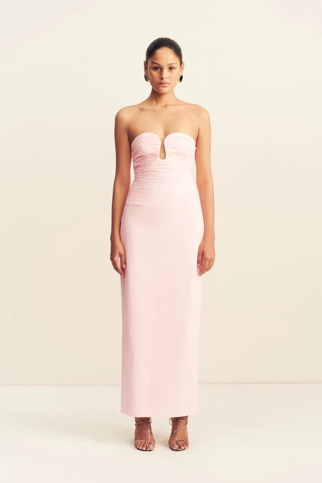 Shona Joy CAMPBELL STRAPLESS U WIRE MAXI DRESS - BALLERINA, image 1 of 1 from Shona Joy