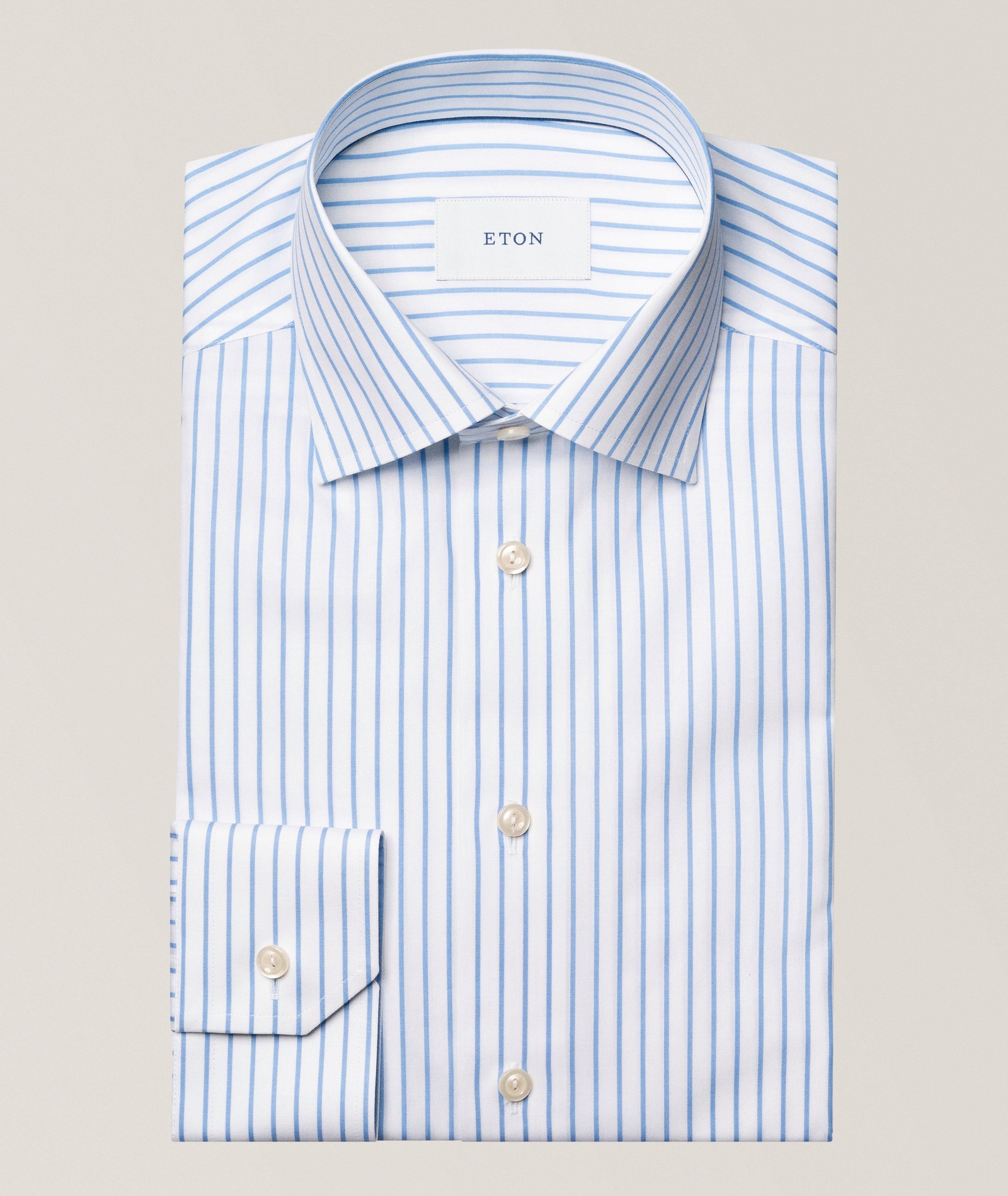 Eton Slim-Fit Striped Signature Twill Shirt in Blue Cotton & Cotton Blends, image 1 of 1 from Harry Rosen