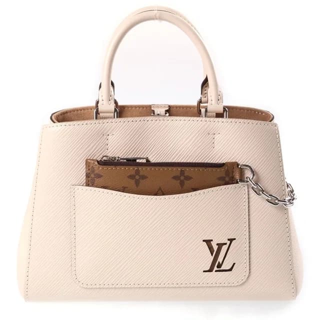 Louis Vuitton Epi Marelle Tote BB Quartz 2-Way Shoulder Bag Ivory Brown Leather in Brown Leather from The Reluxe, photo 1 of 1