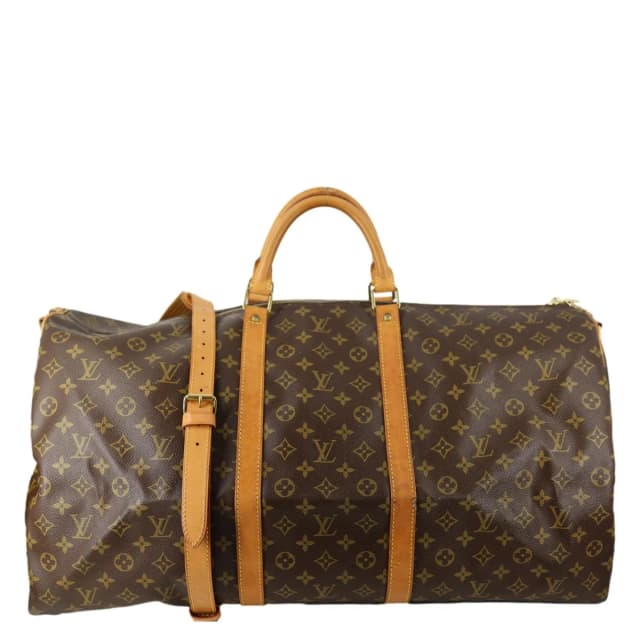 Louis Vuitton Keepall 60 Bandouliere Monogram Canvas Travel Bag Brown in Brown Coated canvas from Dallas Designer Handbags, photo 1 of 1