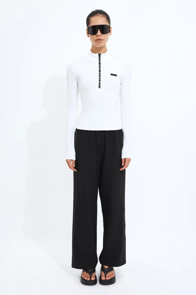 Athletica 1/4 Zip Active Top in WHITE, image 1 of 1 from Aje