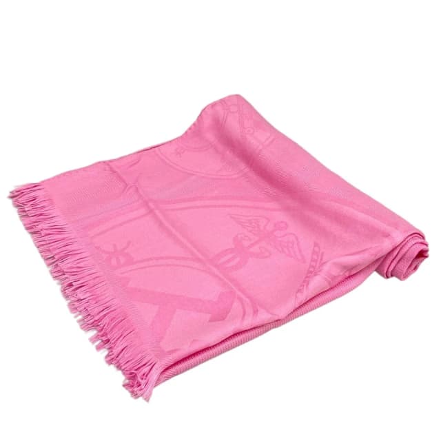 Hermès Shawl New Libris Pink Cashmere Silk Scarf in Pink Silk from The Reluxe, photo 1 of 1