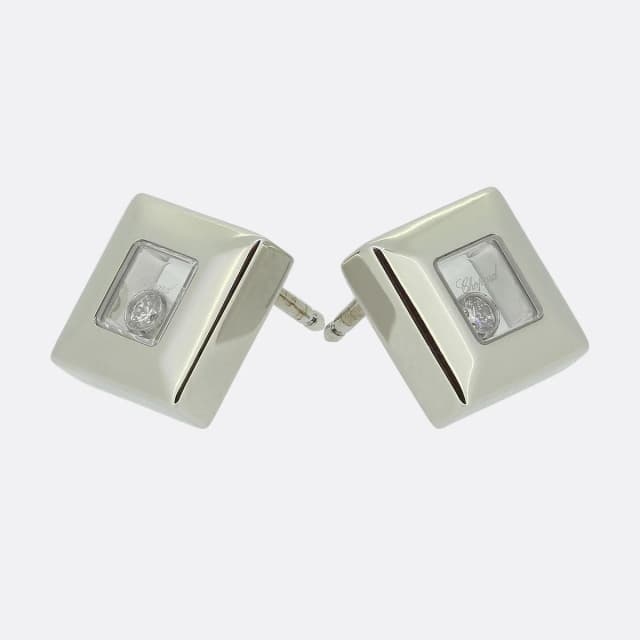 Chopard Happy Diamonds Square Earrings from The Vintage Jeweller, photo 1 of 1