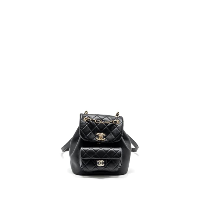 Chanel mini Duma backpack Lambskin black LGHW (microchip) in Black Lambskin from EMIER, photo 1 of 1