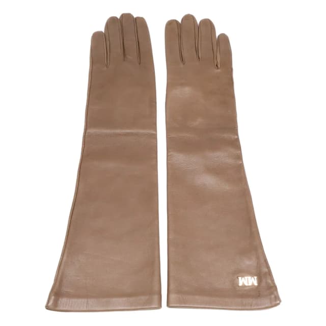 Max Mara MM Logo Leather Long Gloves in Leather from The Reluxe, photo 1 of 1