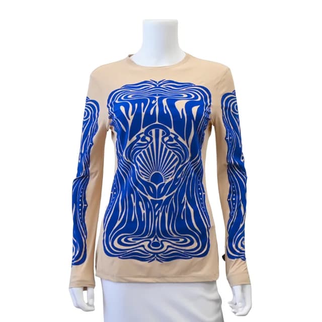 Stella McCartney Beige Velvet Tattoo Stretch Top in Beige Velvet from Clotheshorse Anonymous, photo 1 of 1