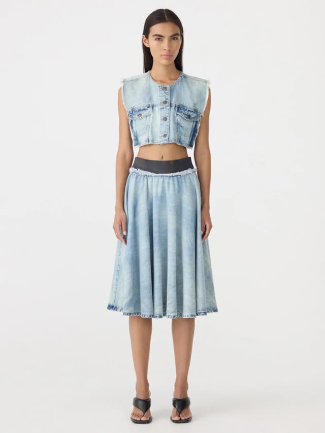 Bassike Faded Denim Vest, image 1 of 1 from bassike