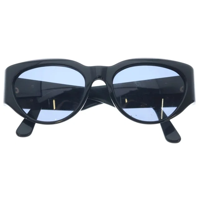 Chanel CC Logo Oval Frame Sunglasses Eyewear Black Blue Lens in Black from The Reluxe, photo 1 of 1