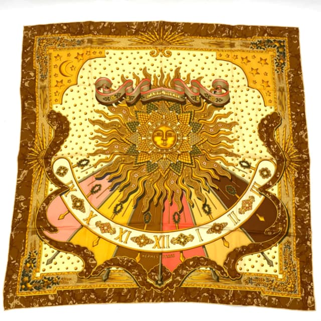 Hermès Scarf Carre 90 Silk Carpe Diem Enjoy Today Seize The Day Sun in Silk from The Reluxe, photo 1 of 1