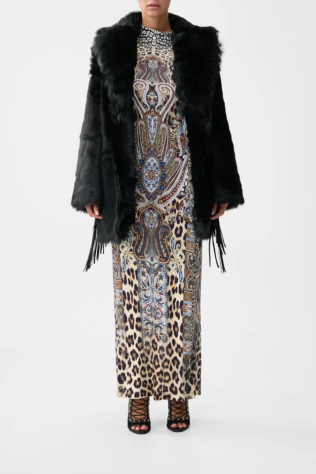 Camilla eBoutique SHEARLING COAT WITH REMOVABLE FRINGING ISTANBUL ANIMALIA, image 1 of 1 from CAMILLA