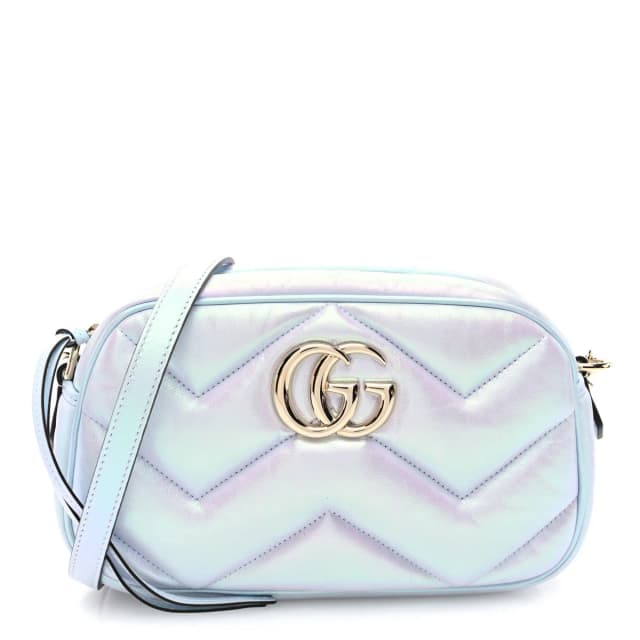 Gucci GG Marmont Chain Iridescent Nappa Leather Bag - Snow Light Blue in Blue Nappa leather from H&T, photo 1 of 1