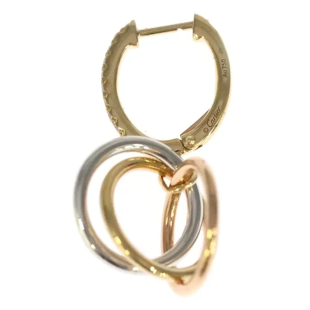 Cartier Trinity Pave Diamond Earrings Gold 18K Yellow 18K White Pink in White from The Reluxe, photo 1 of 1
