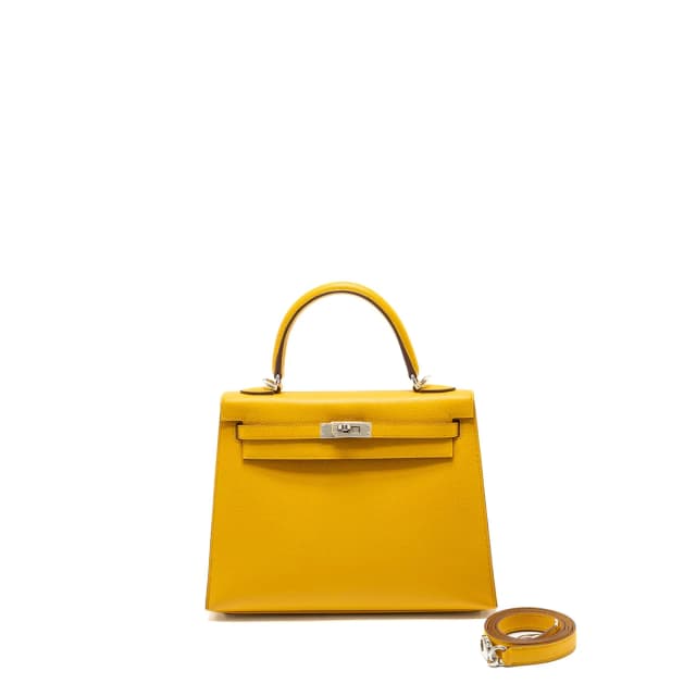 Hermès Kelly 25 Epsom 9D Jaune Amber SHW Stamp Y in Yellow Epsom leather from EMIER, photo 1 of 1