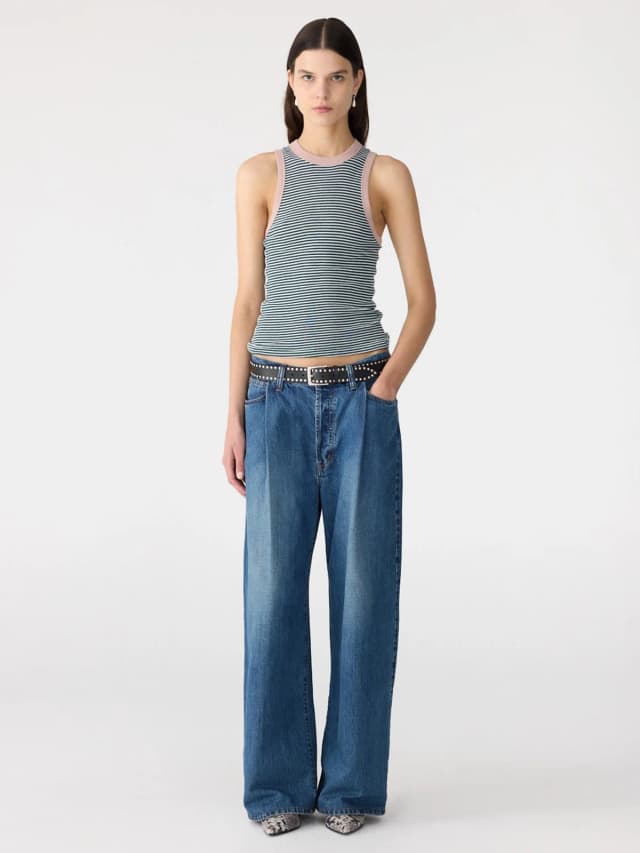 Bassike Stripe Contrast Tank, image 1 of 1 from bassike