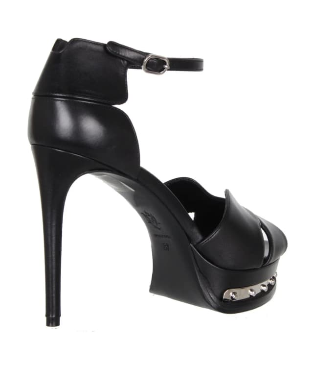 Alexander McQueen Mod Platform Sandal 85, Black/Silver, image 1 of 1 from Cultstatus