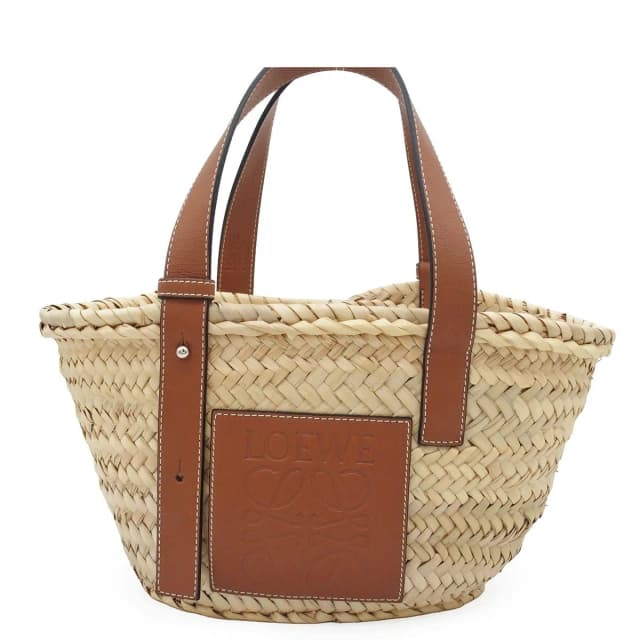 Loewe Beige Brown Raffia Leather Basket Bag Handbag in Brown Raffia from The Reluxe, photo 1 of 1