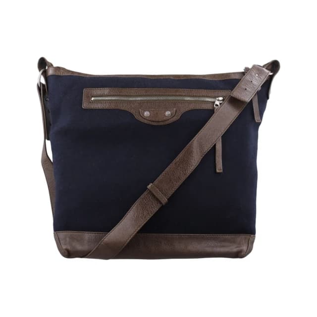 Balenciaga Day Line Navy Brown Canvas Leather.3082 Tote in Brown Canvas from The Reluxe, photo 1 of 1